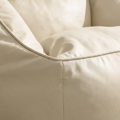 Pouf Cuir Beige Fauteuil
