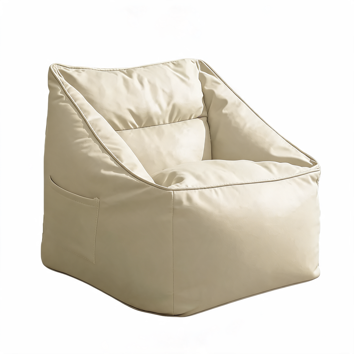 Pouf Cuir Beige Fauteuil
