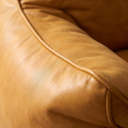 Pouf Cuir Jaune Fauteuil