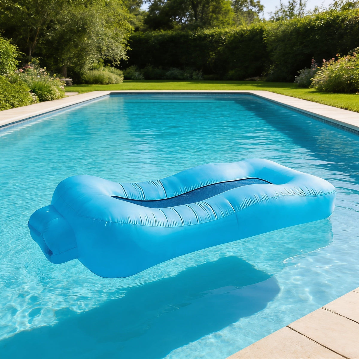 Pouf De Piscine Flottant Bleu Ciel