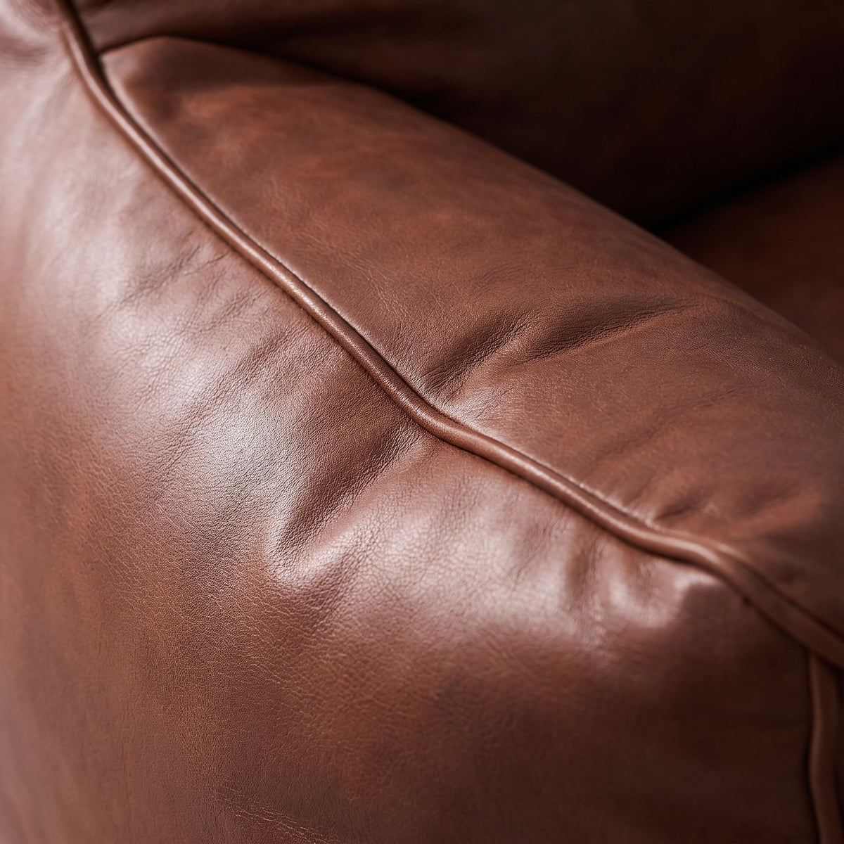 Pouf En Cuir Marron Fauteuil
