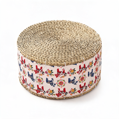 Pouf En Rotin Grand Tabouret Artisanal