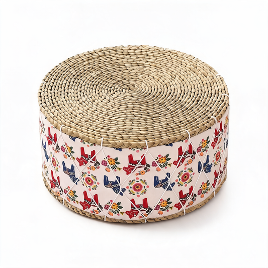Pouf En Rotin Grand Tabouret Artisanal