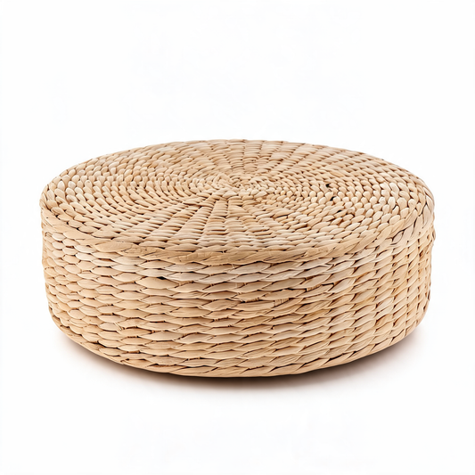 Pouf En Rotin Rond Fin