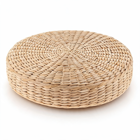 Pouf En Rotin Rond Plat