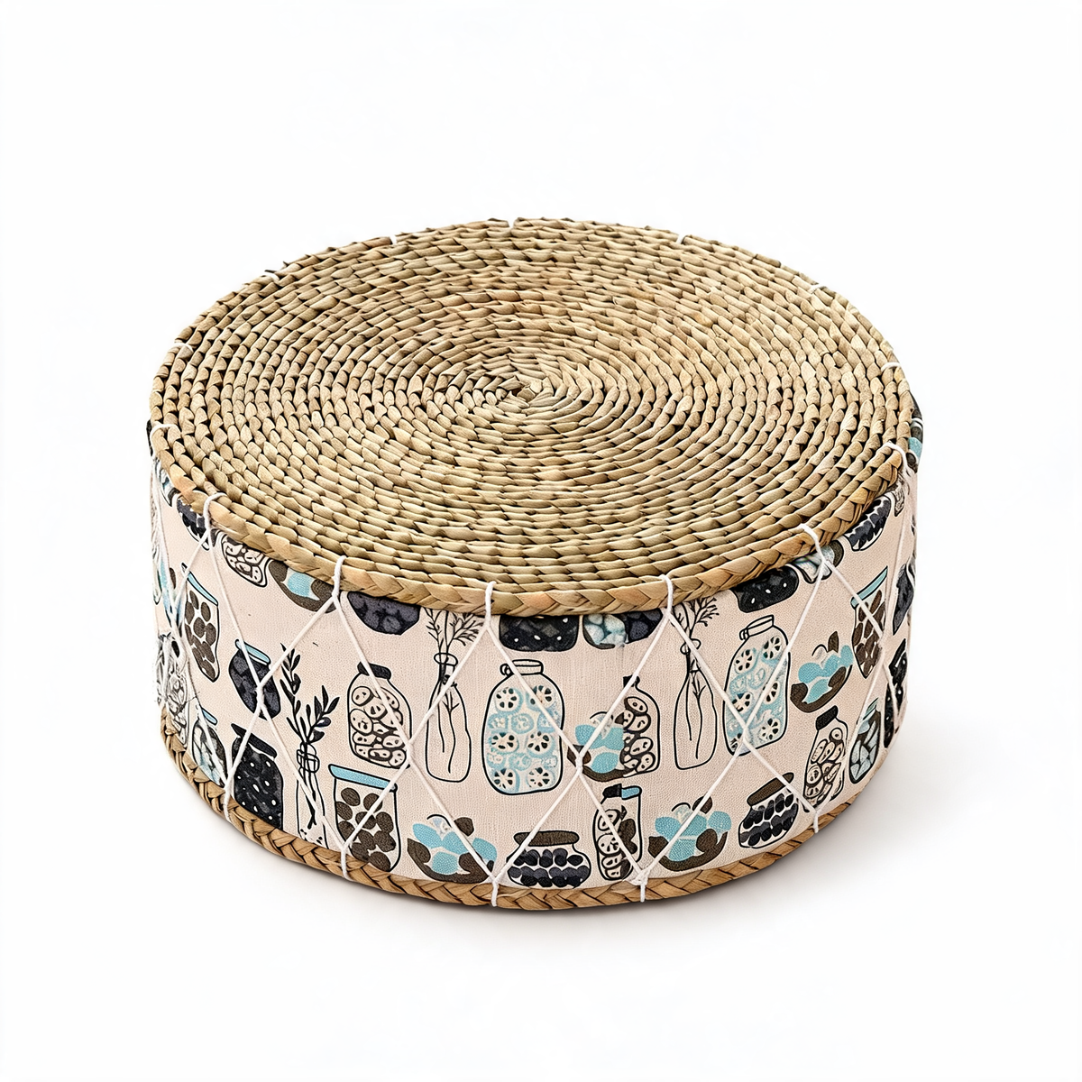 Pouf En Rotin Tabouret Campagne chic