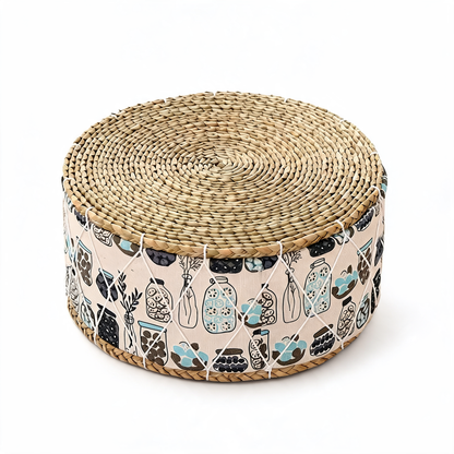 Pouf En Rotin Tabouret Campagne chic