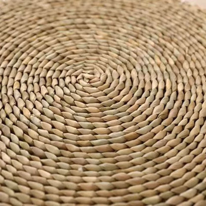 Pouf En Rotin Tabouret Noir
