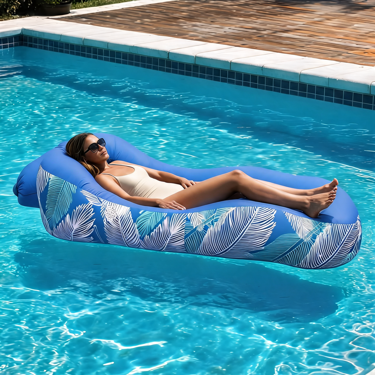 Pouf Flottant Bleu Piscine