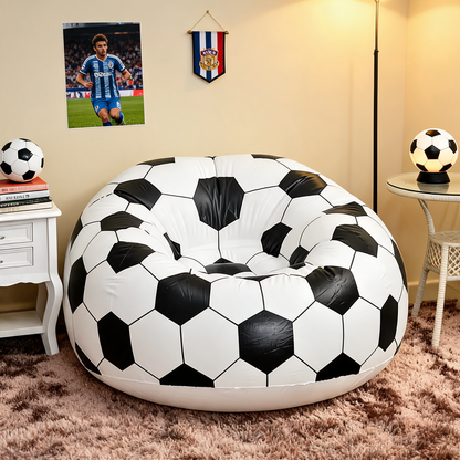 Pouf Gonflable Football Rond Déco