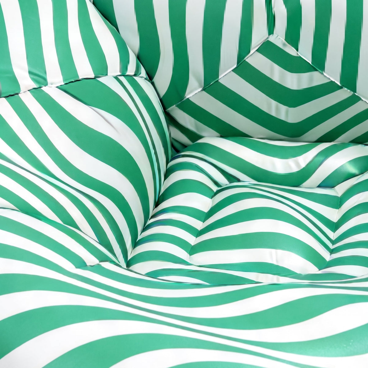 Pouf Gonflable Jardin Rayé Vert