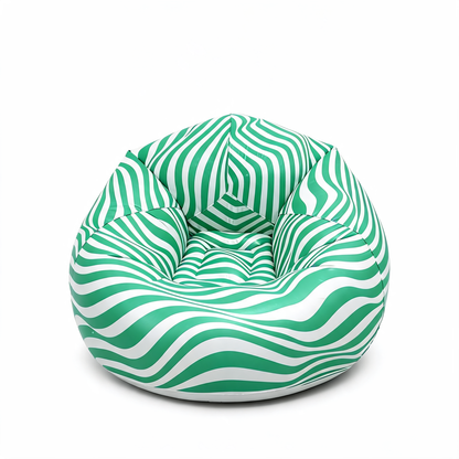 Pouf Gonflable Jardin Rayé Vert