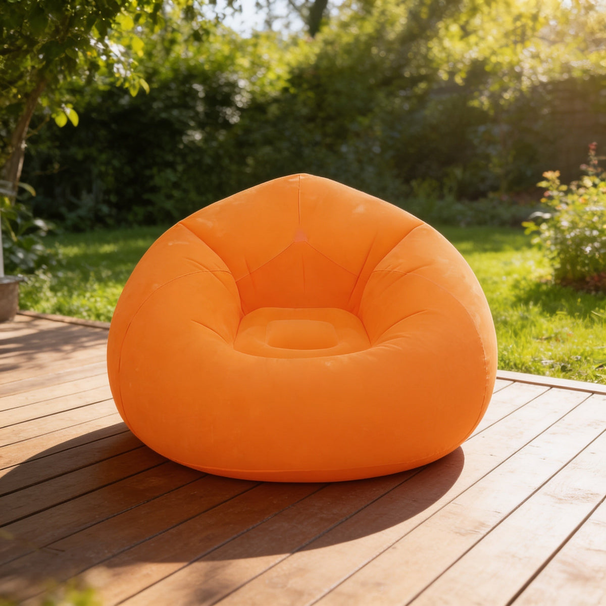 Pouf Gonflable Orange Extérieur