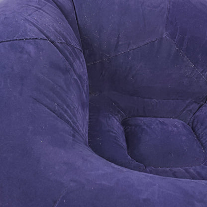 Pouf Gonflable Rond Bleu Uni