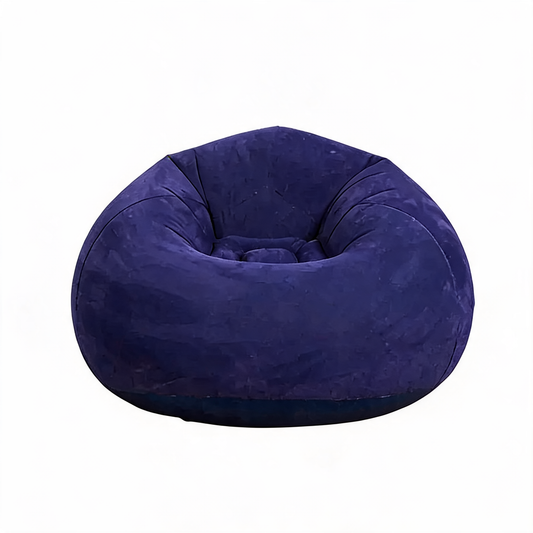Pouf Gonflable Rond Bleu Uni