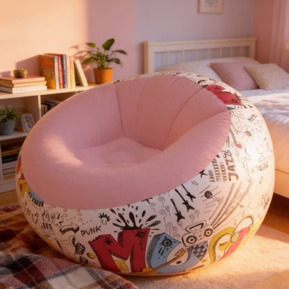Pouf Gonflable Rose Chambre