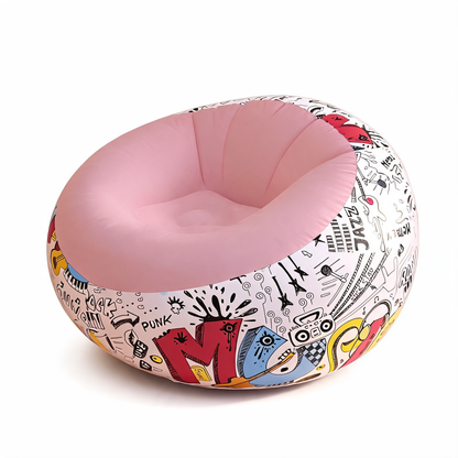 Pouf Gonflable Rose Chambre
