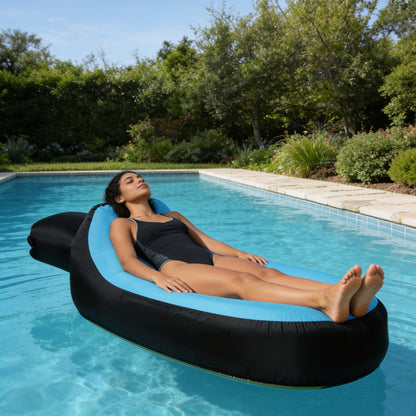 Pouf Piscine Bleu Gonflable