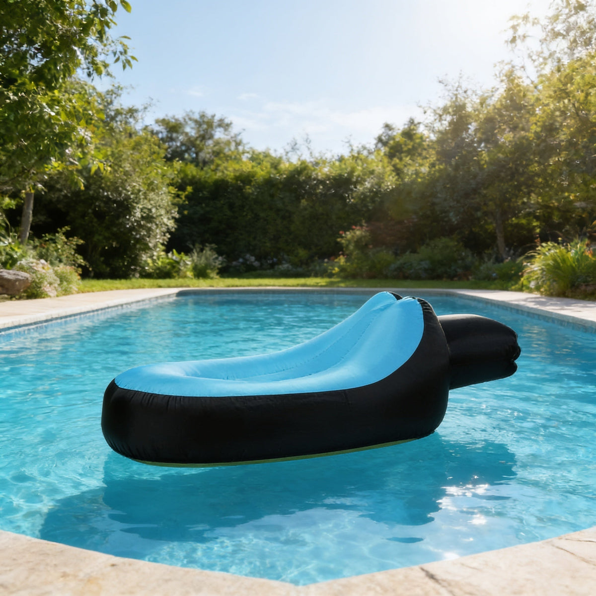 Pouf Piscine Bleu Gonflable
