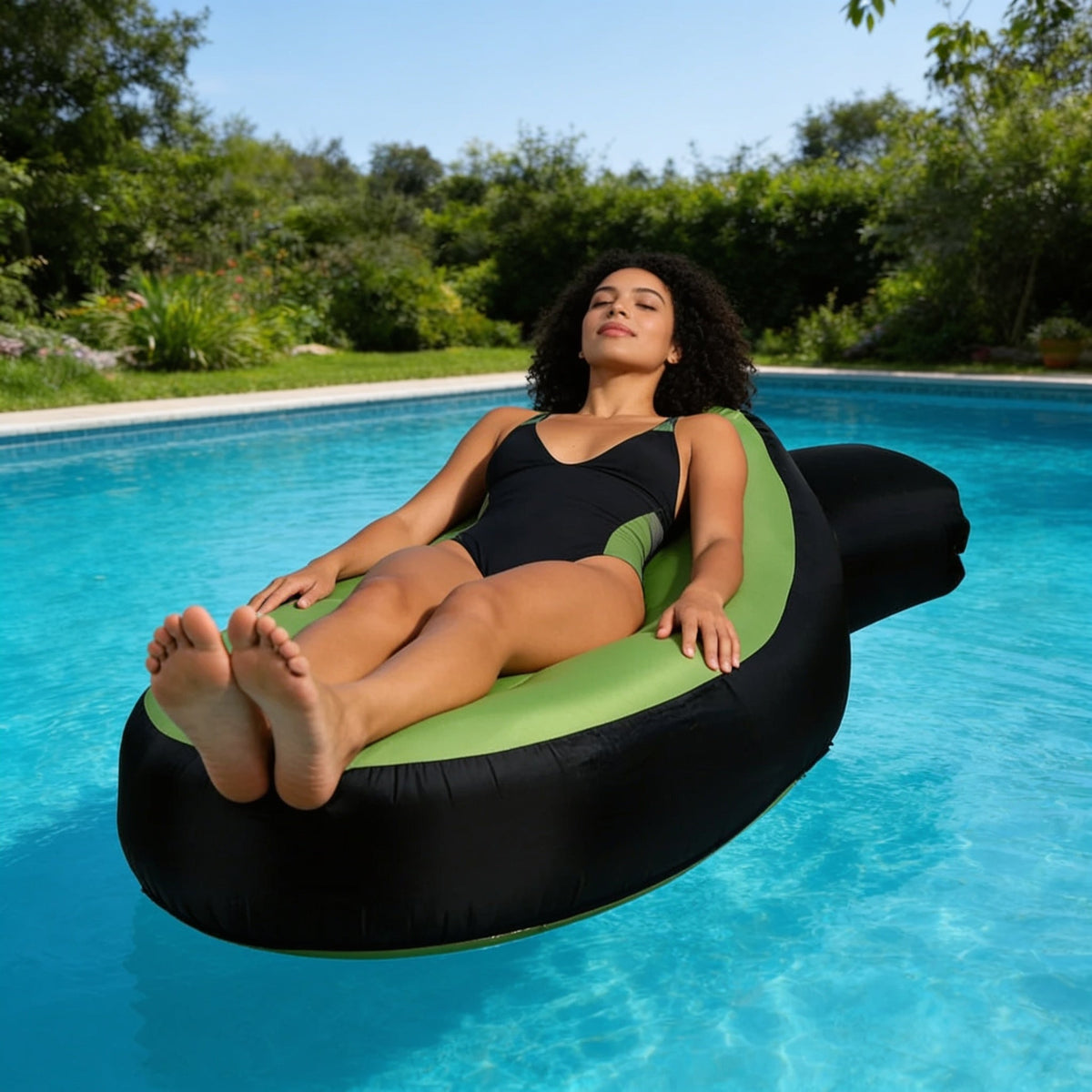 Pouf Piscine Gonflable Vert
