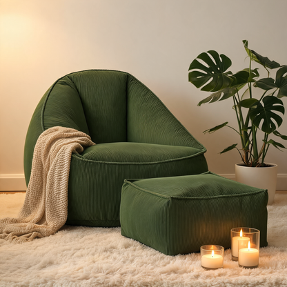 Pouf Poire Vert Salon Canapé