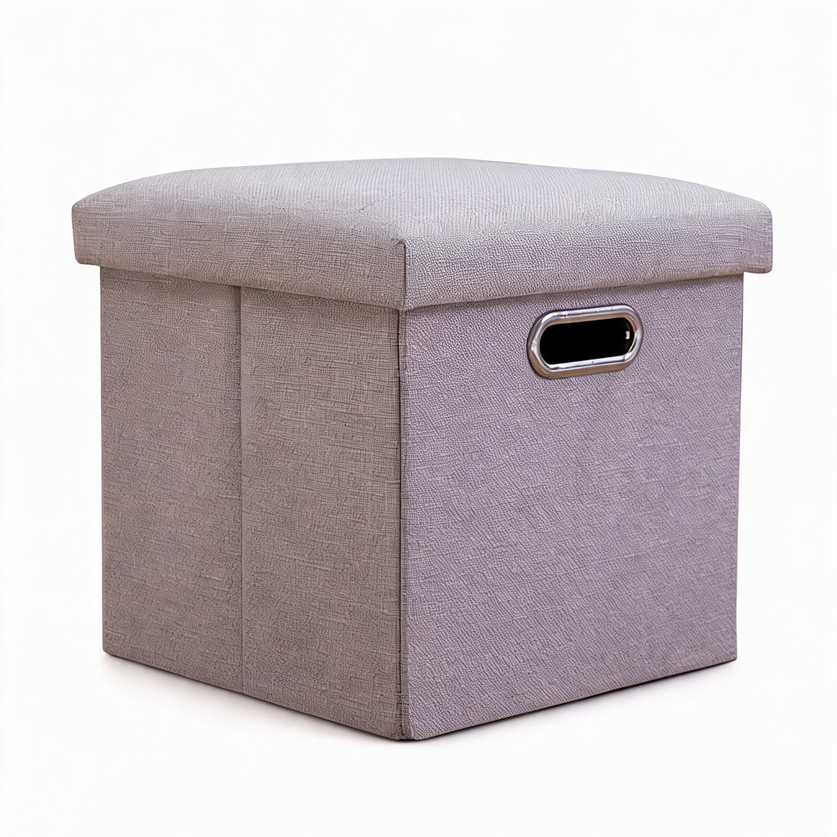 Pouf Pour Chambre Coffre Cube Gris