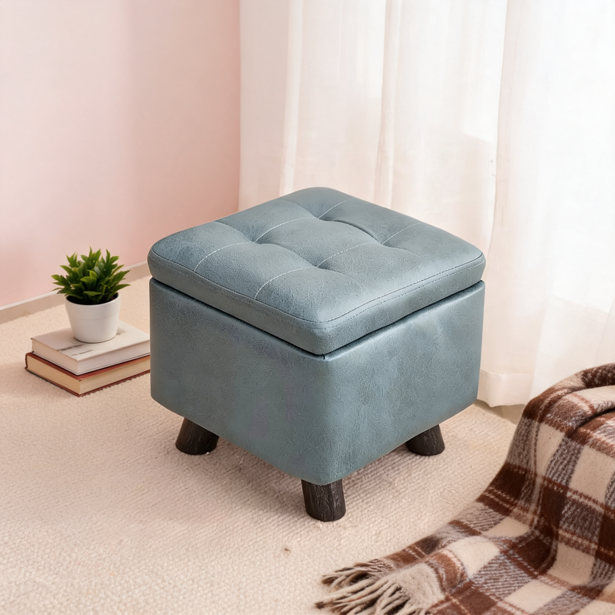 Pouf Rangement Chambre Bleu