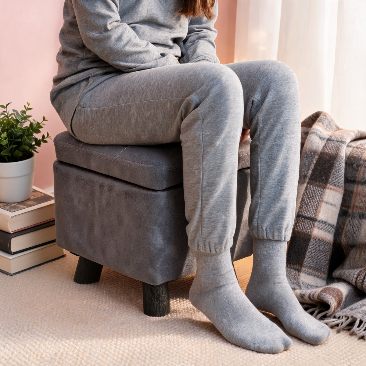 Pouf Rangement Chambre Gris