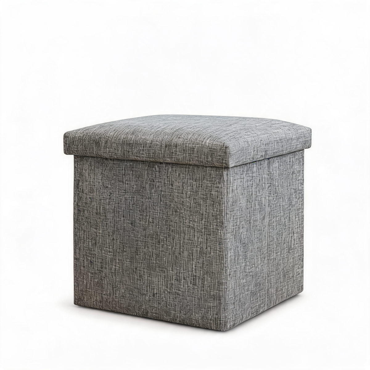 Pouf Rangement Couvercle Gris