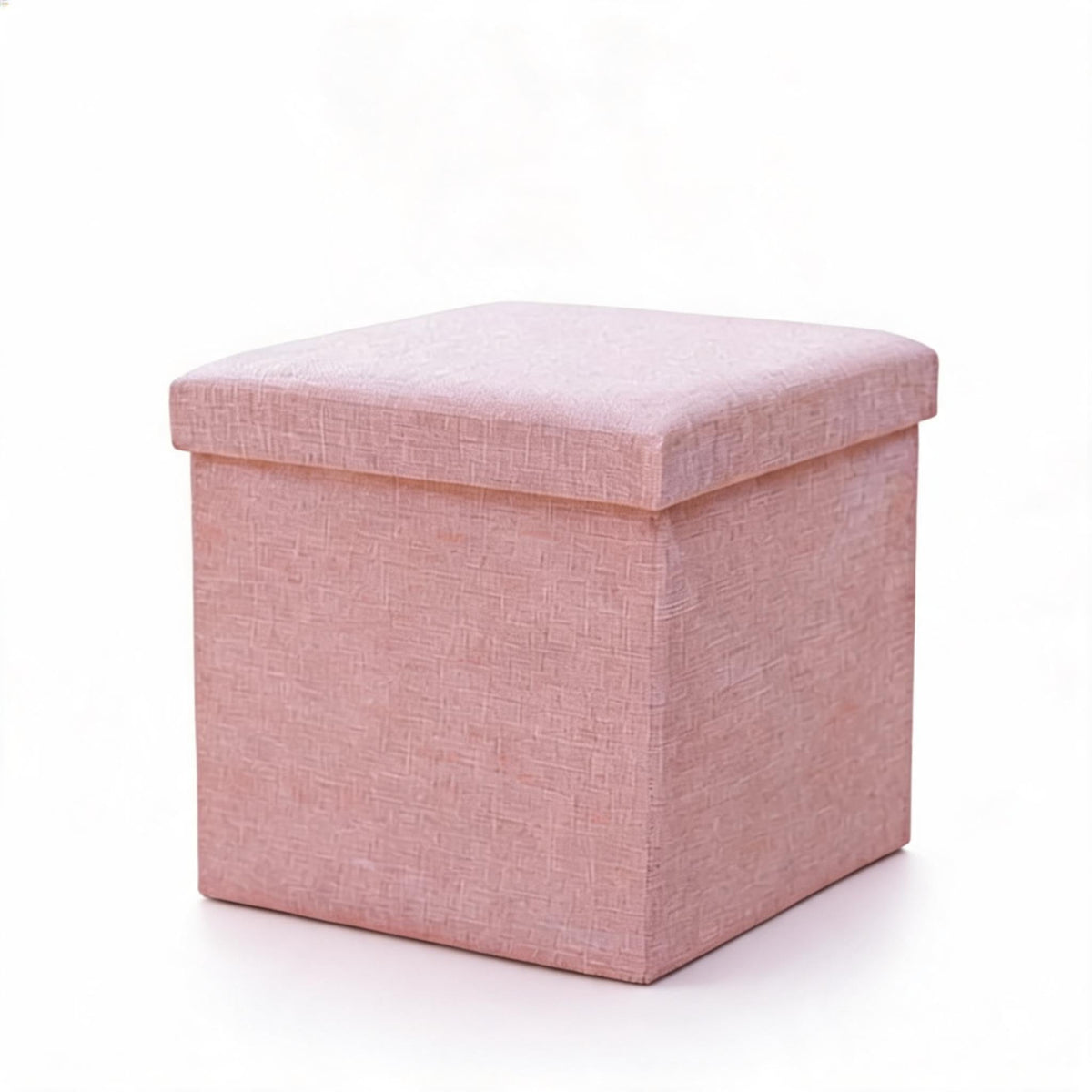 Pouf Rangement Rose Coffre Couvercle