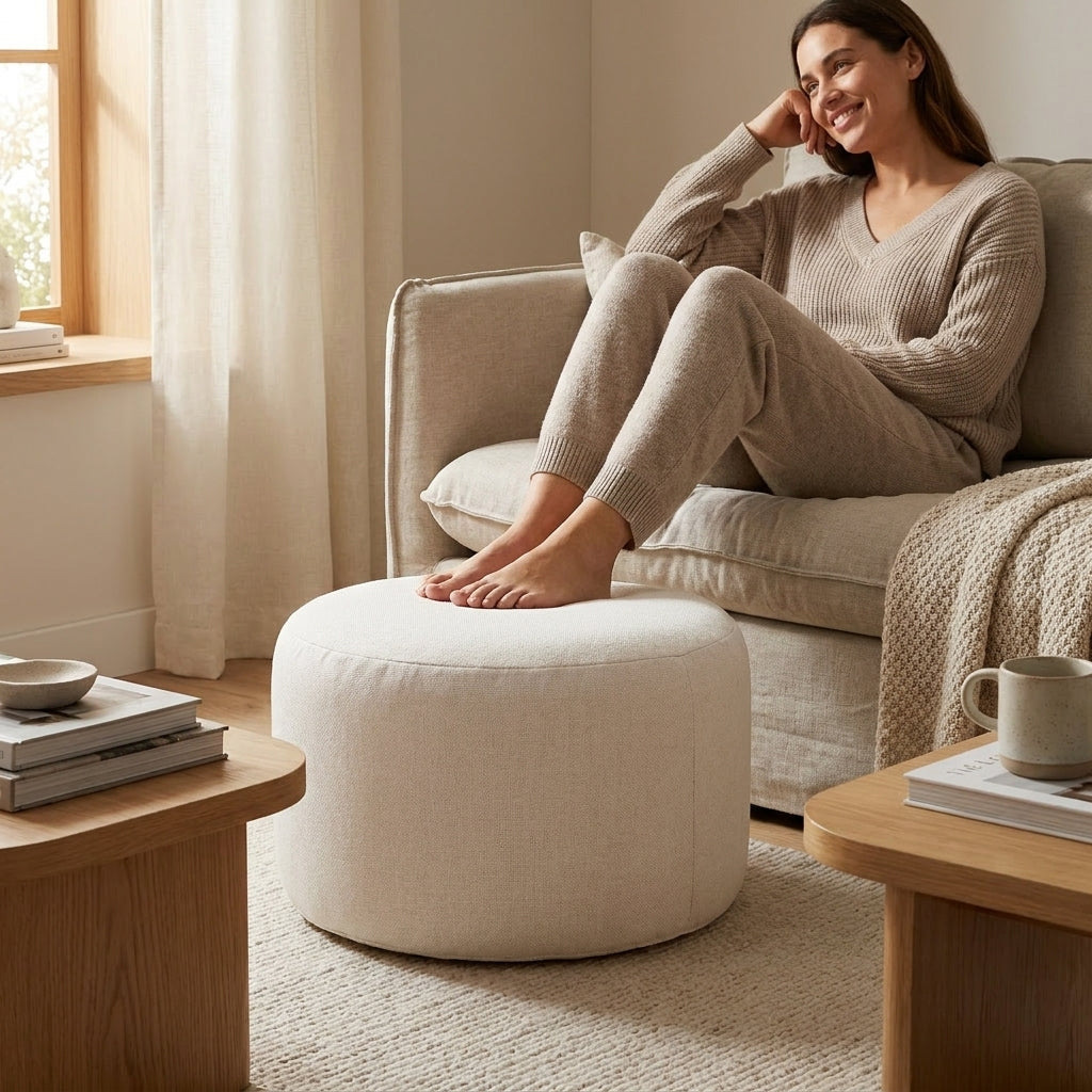 Pouf Repose-Pieds Blanc