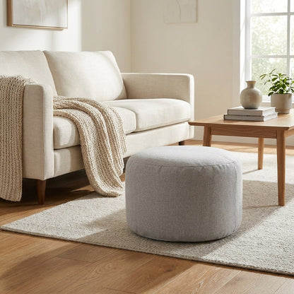 Pouf Repose-Pieds Gris Clair