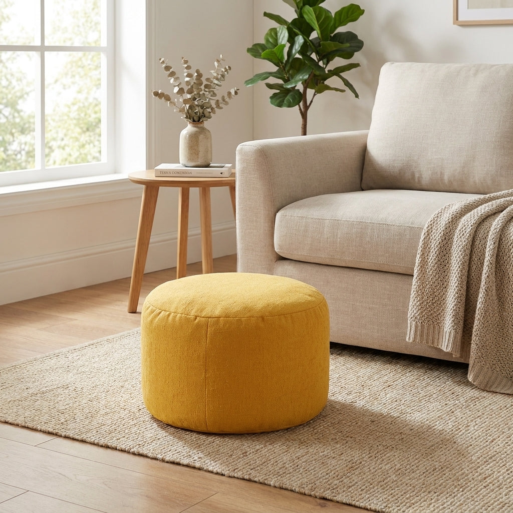 Pouf Repose-Pieds Jaune