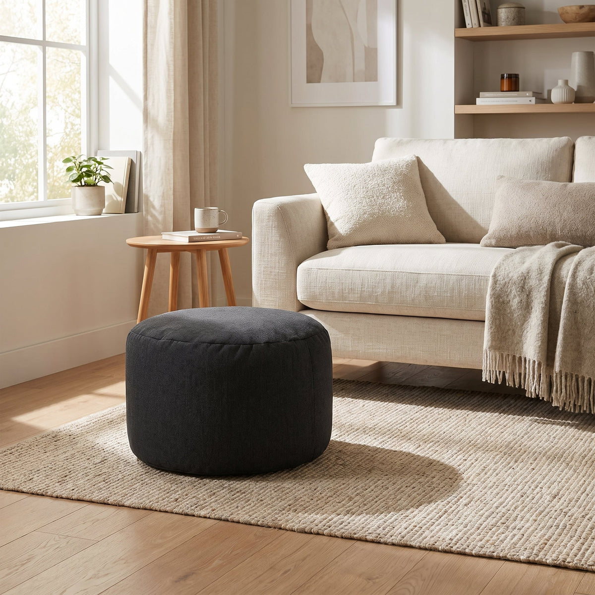 Pouf Repose-Pieds Noir