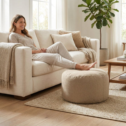 Pouf Repose-Pieds Salon Marron Clair