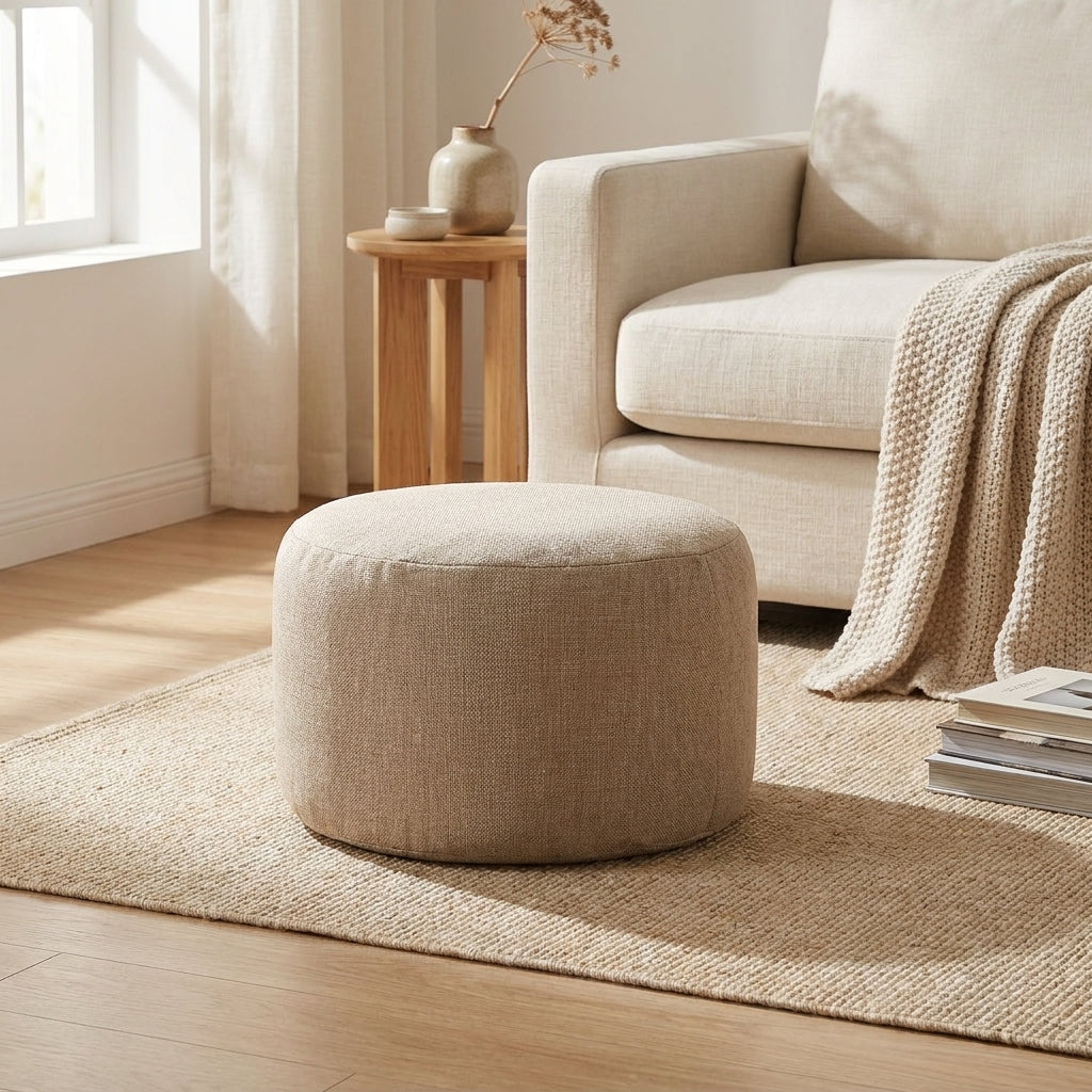 Pouf Repose-Pieds Salon Marron Clair