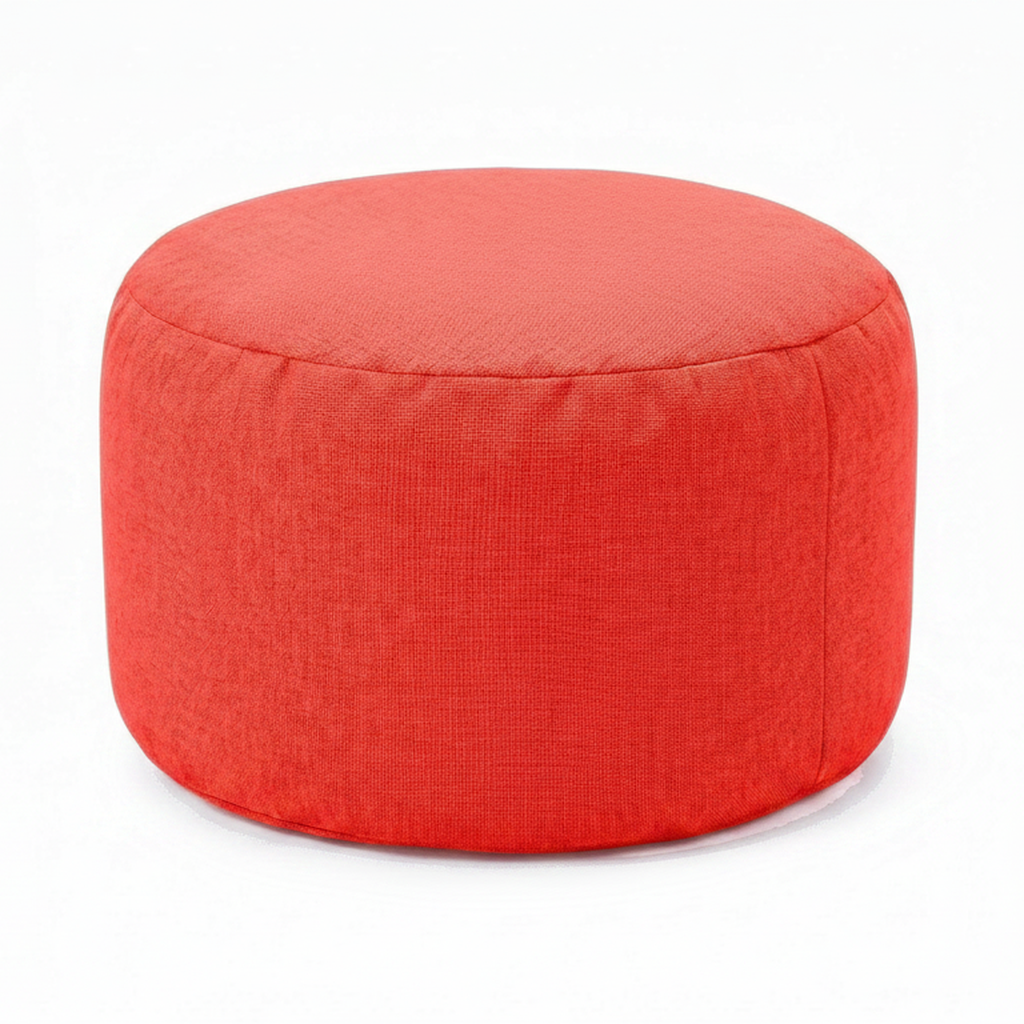Pouf Repose-Pieds Scandinave Rouge