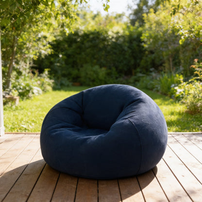 Pouf Rond Gonflable Bleu Extérieur