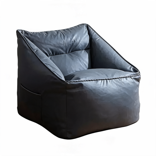 Pouf Salon Cuir Gris Foncé Fauteuil