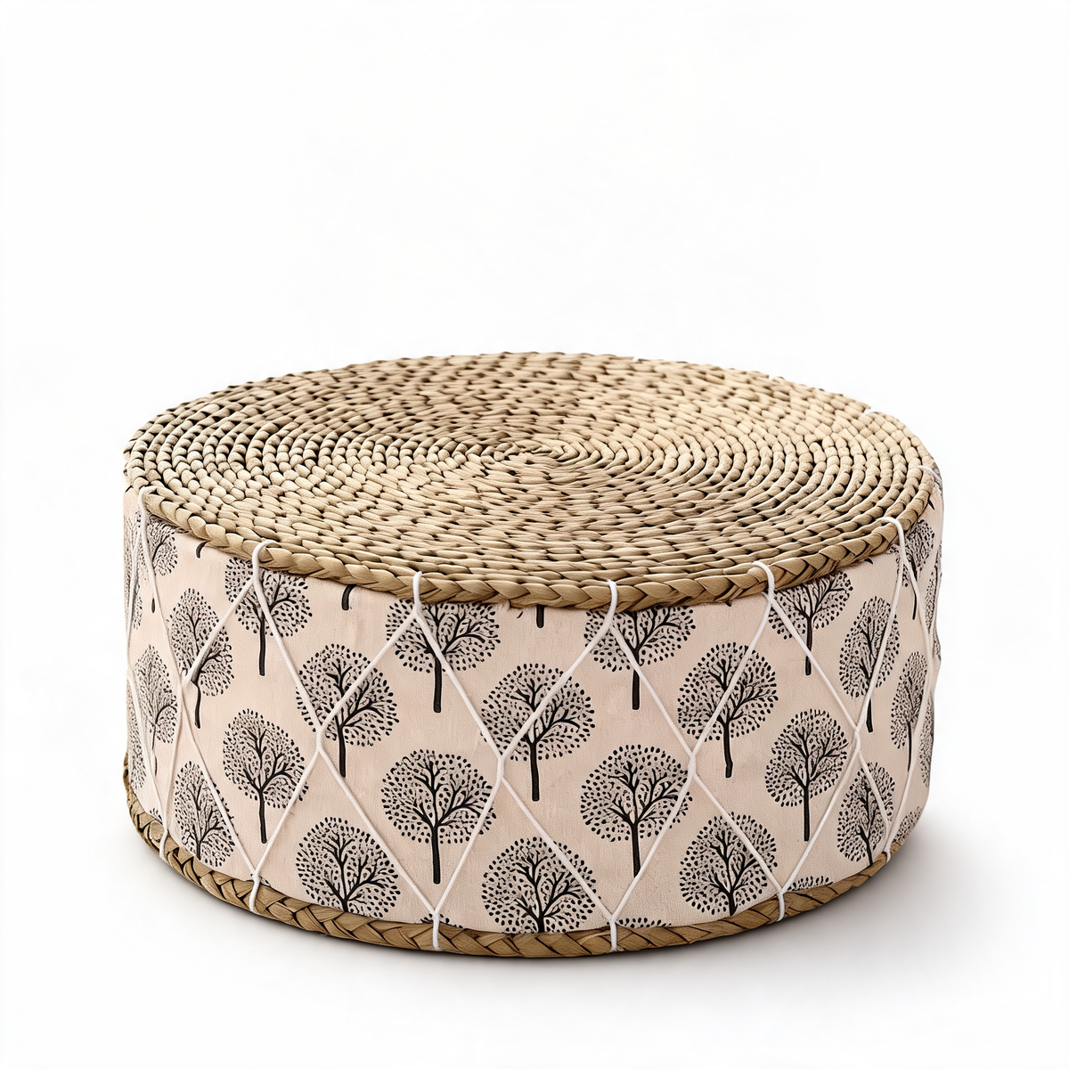 Pouf Tabouret Rotin Campagne
