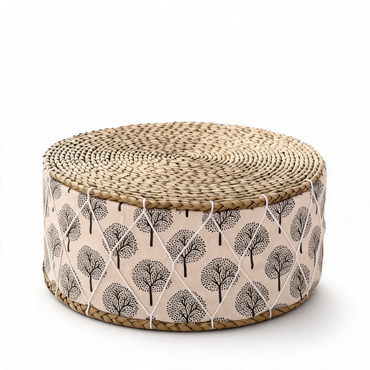 Pouf Tabouret Rotin Campagne