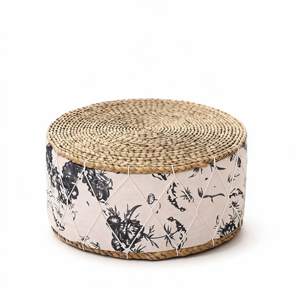 Pouf Tabouret Rotin Modern Farmhouse